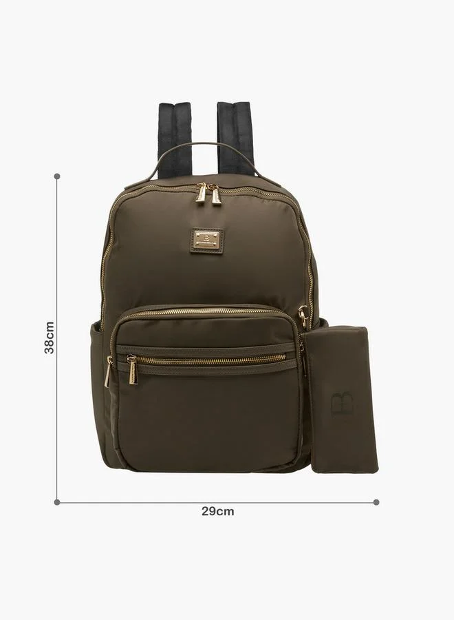 Flora Bella By Shoexpress KHAKI Solid Backpack With Pouch for Women | Best Price UAE